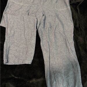 Amazon Essentials Gray Blue Pinstripe Pants